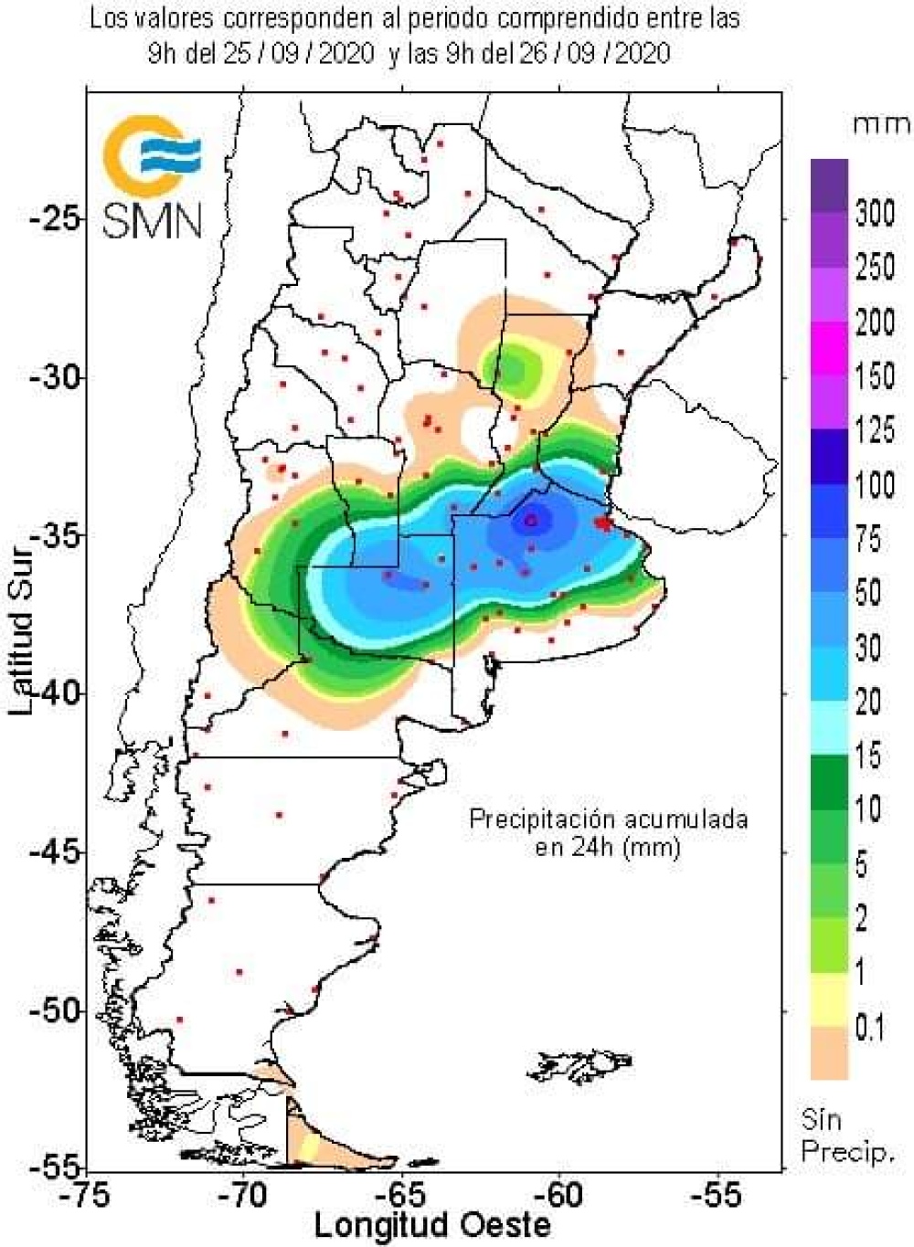 LA LLUVIA CAIDA EN LA CIUDAD 18.5MM