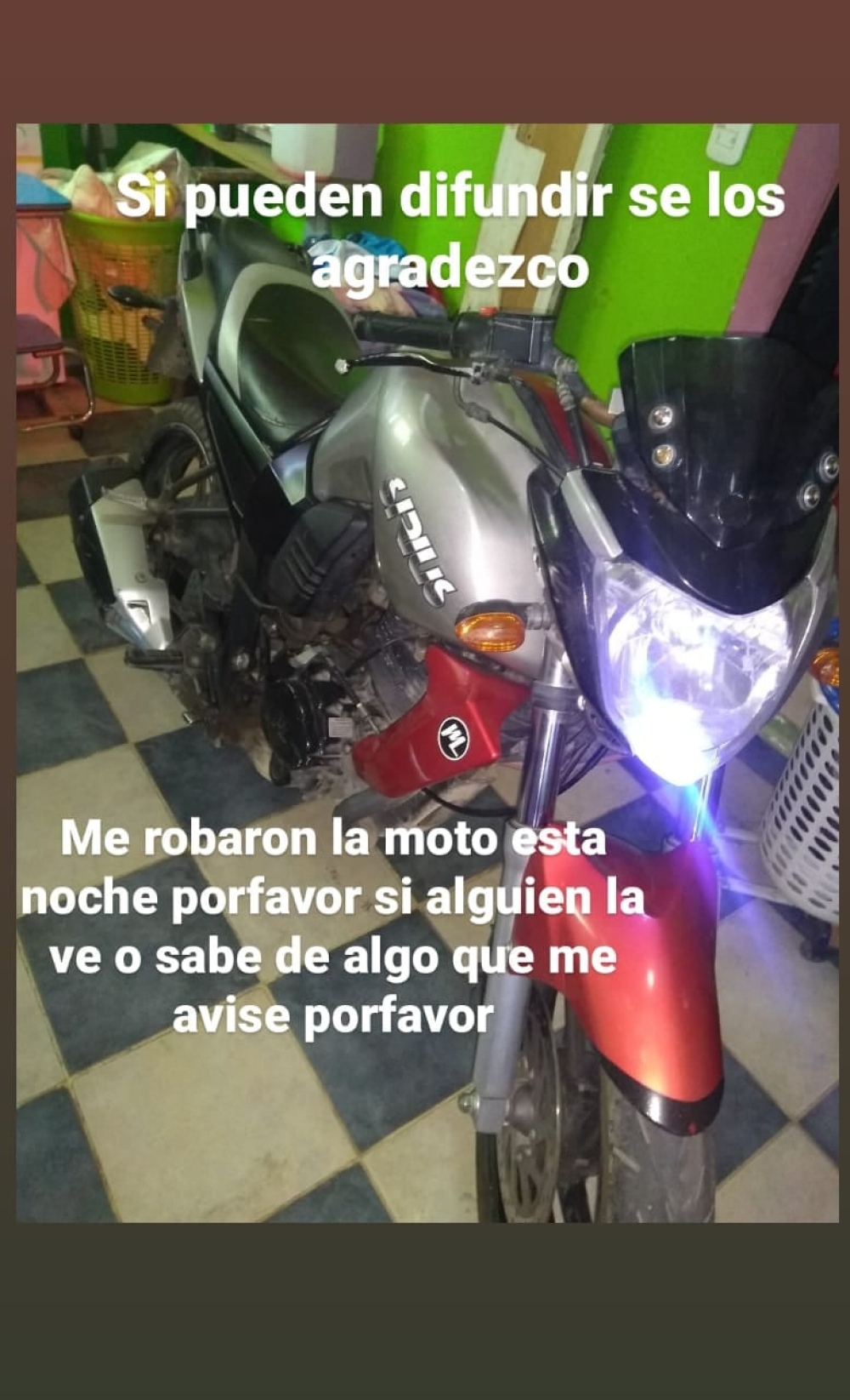 ROBARON UNA MOTO