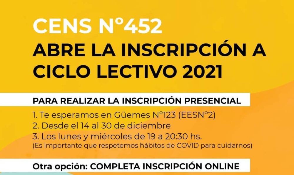 INSCRIPCIONES EN EL CENS 452