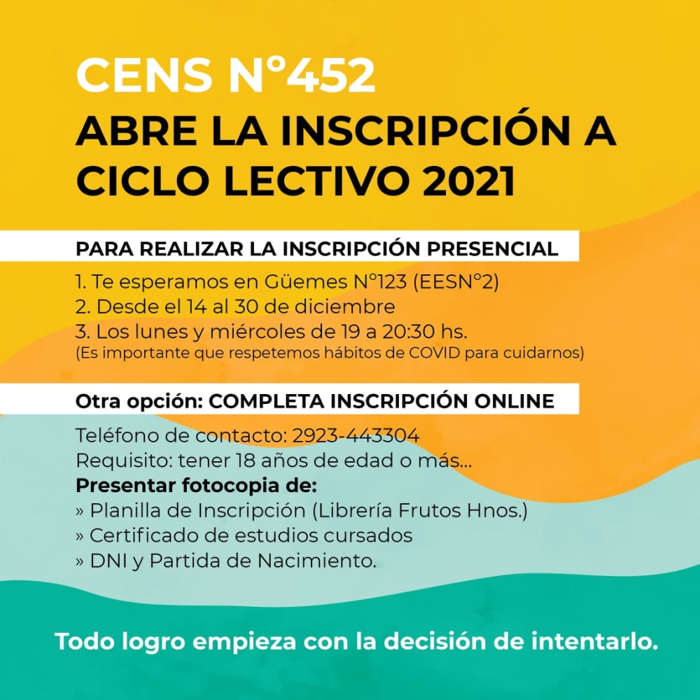 INSCRIPCIONES EN EL CENS 452