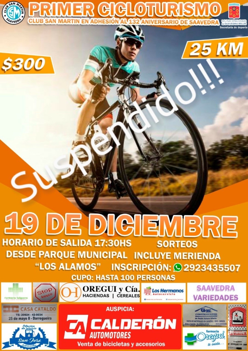 CICLOTURISMO SUSPENDIDO