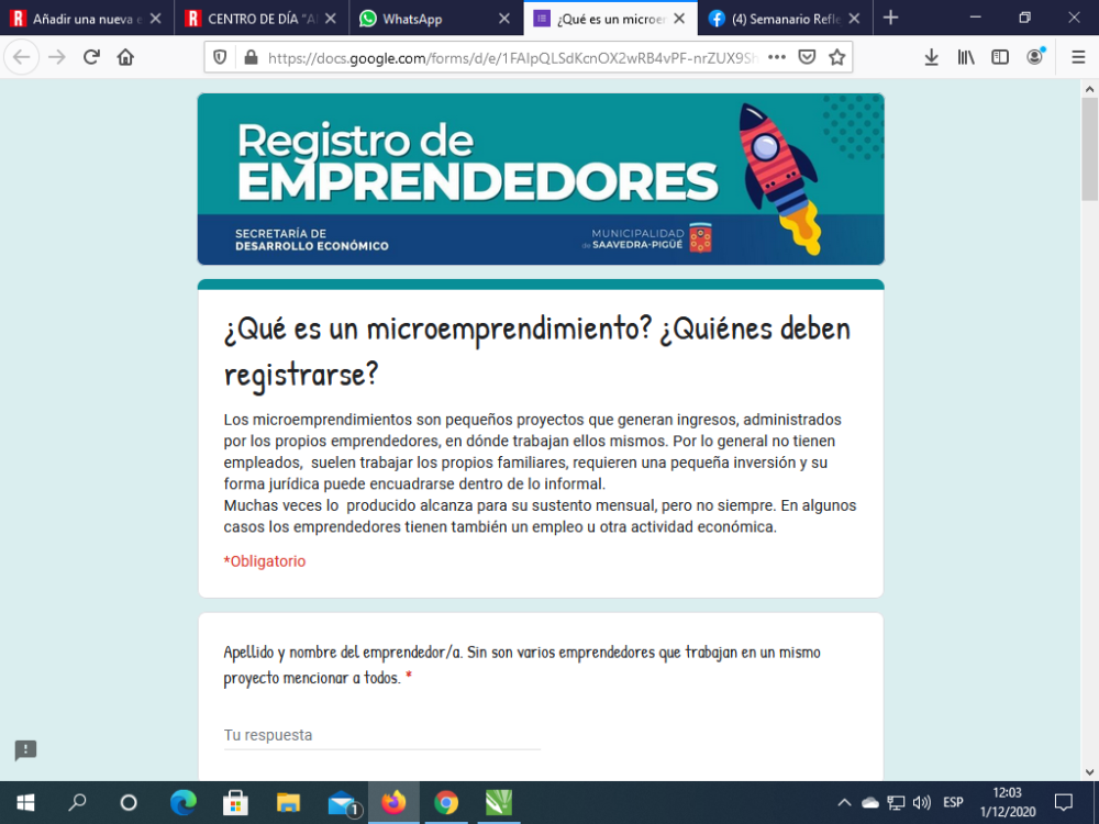 HABILITAN EL REGISTRO DE MICRO EMPRENDEDORES