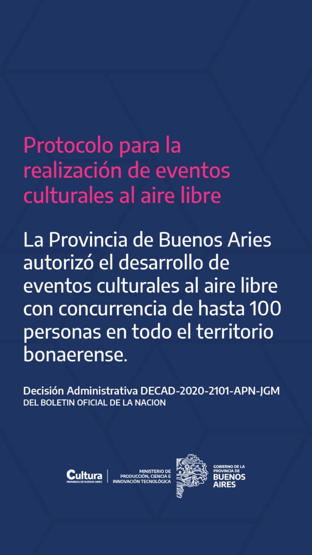 PROTOCOLO PARA EVENTOS CULTURALES AL AIRE LIBRE