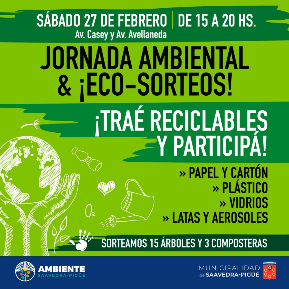 Jornada Ambiental: ¡Reciclado en Pigüé! ¡Sorteos Ecológicos!