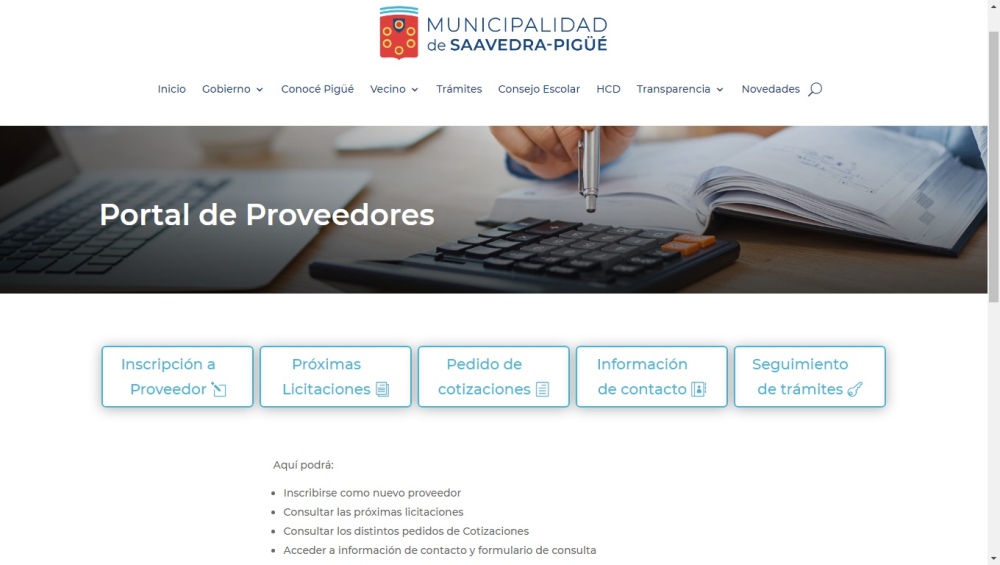 PROVEEDORES MUNICIPALES: PODRÁN SEGUIR SUS TRÁMITES ONLINE