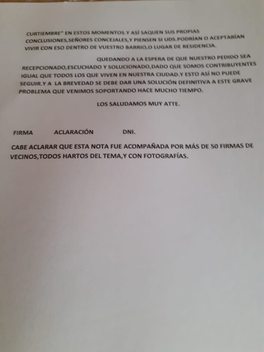 Vecinos reclaman por la limpieza del predio de la ex curtiembre