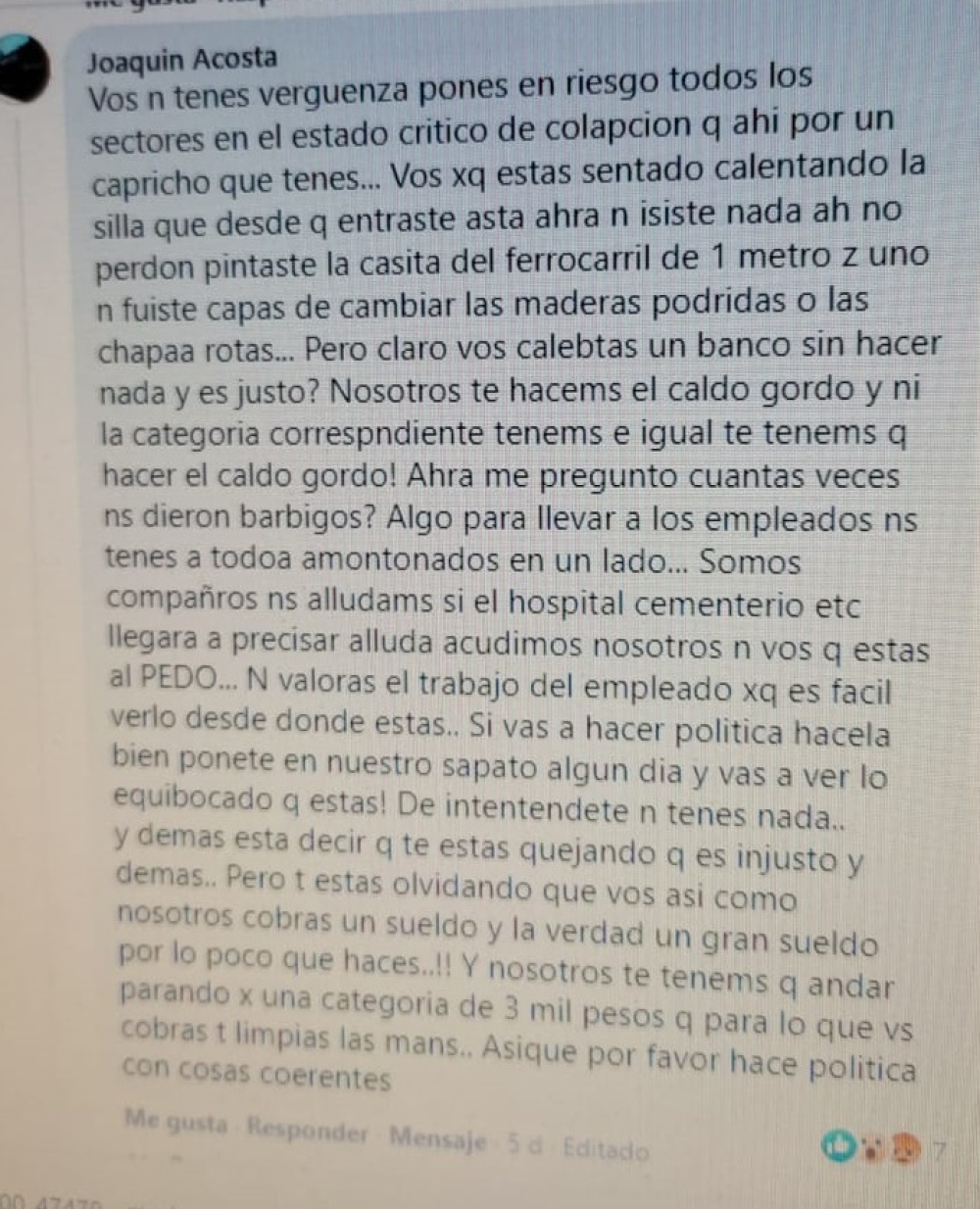 Empleado municipal afirma que fue amenazado por Notararigo