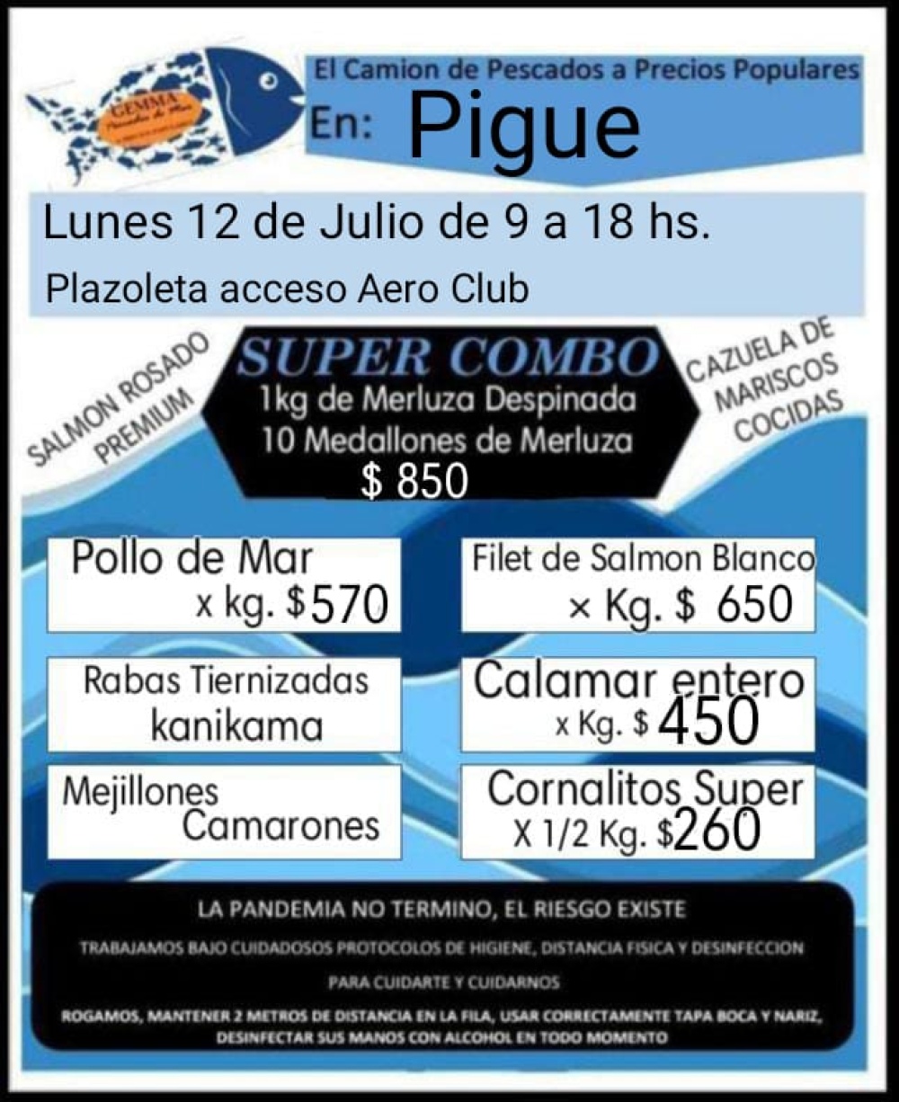 Hoy llega el camión de pescados a precios populares y mañana estará en Espartillar