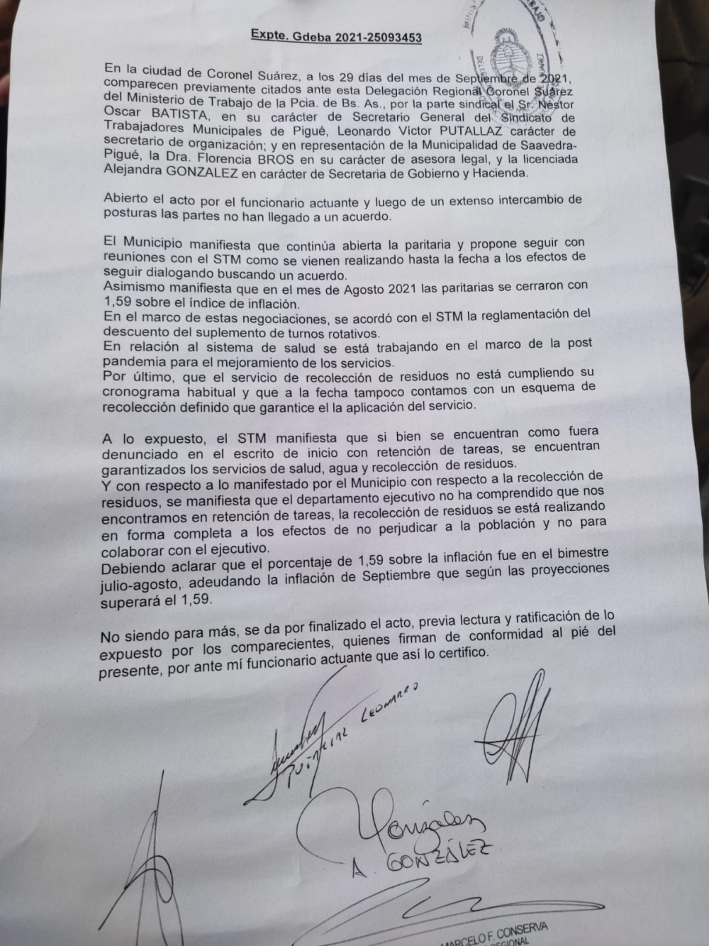 Sin acuerdo: Los municipales siguen en alerta, anuncian un paro y retan al intendente a debatir de cara al pueblo