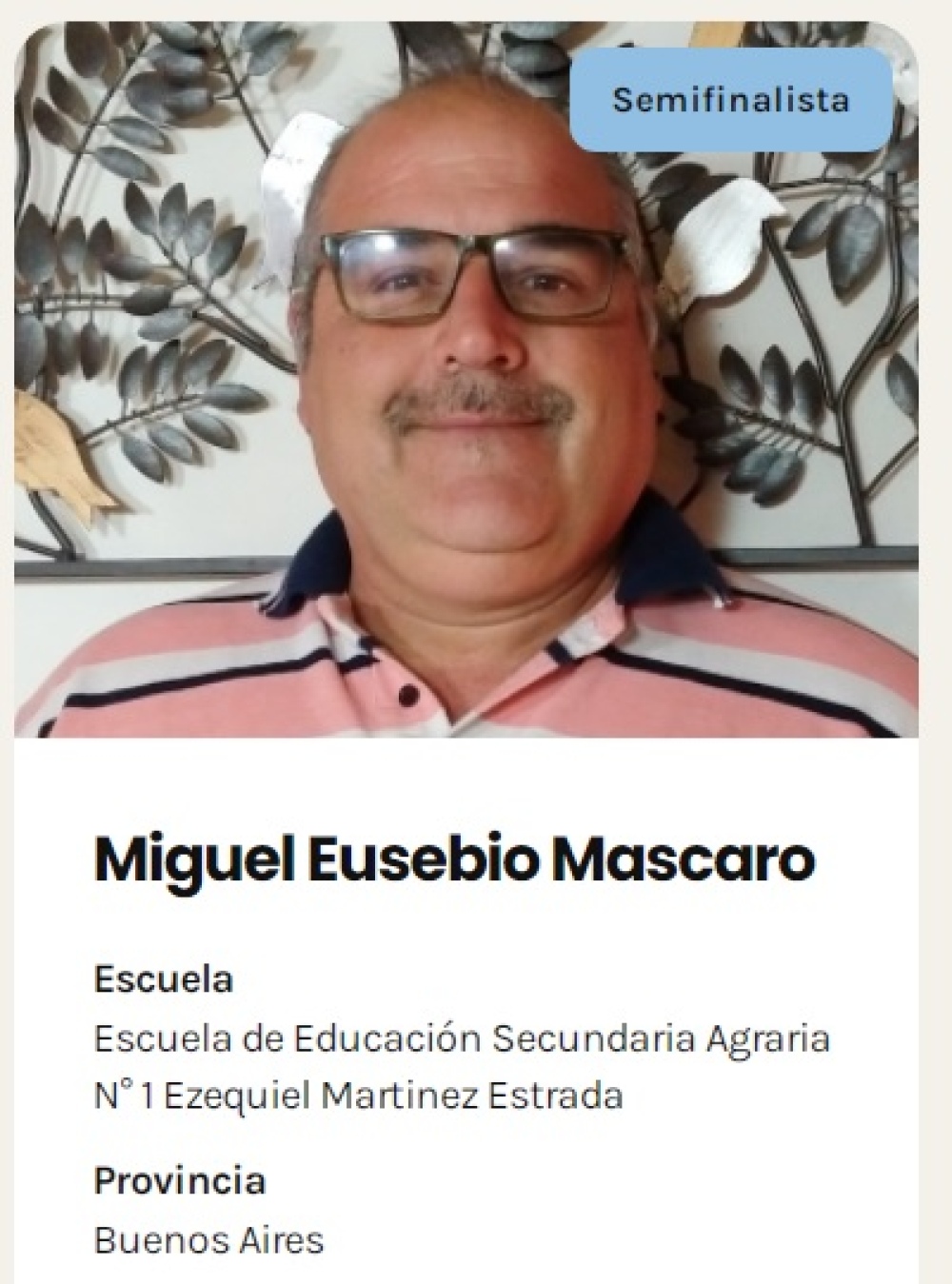 Miguel Mascaro es semifinalista del programa nacional ”Docentes que inspiran”