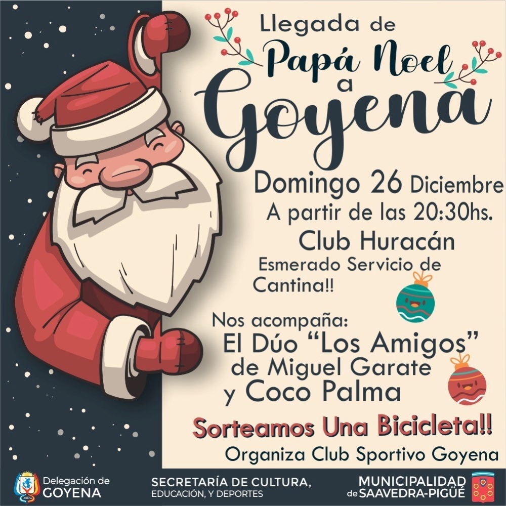Papá Noel visitará Goyena