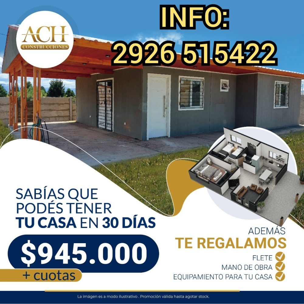 SABIAS QUE PODÉS TENER TU CASA EN 30 DÍAS?