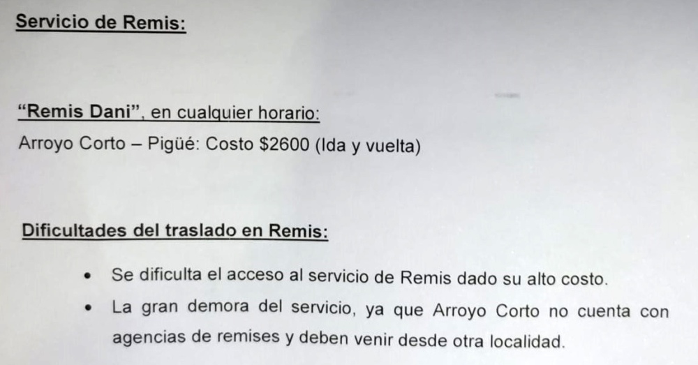 Arroyo Corto: Estudiantes secundarios pidieron transporte público