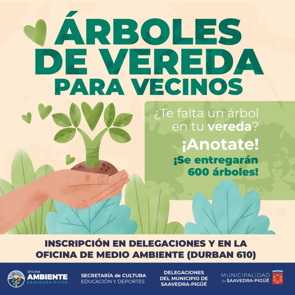 Entregarán árboles para veredas