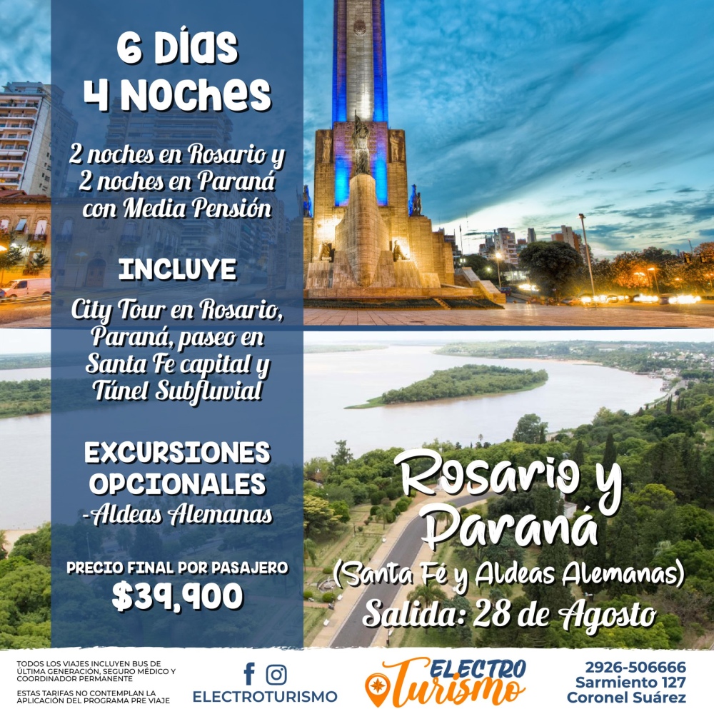 Oferta turística imperdible en el centro de jubilados de Pigüé