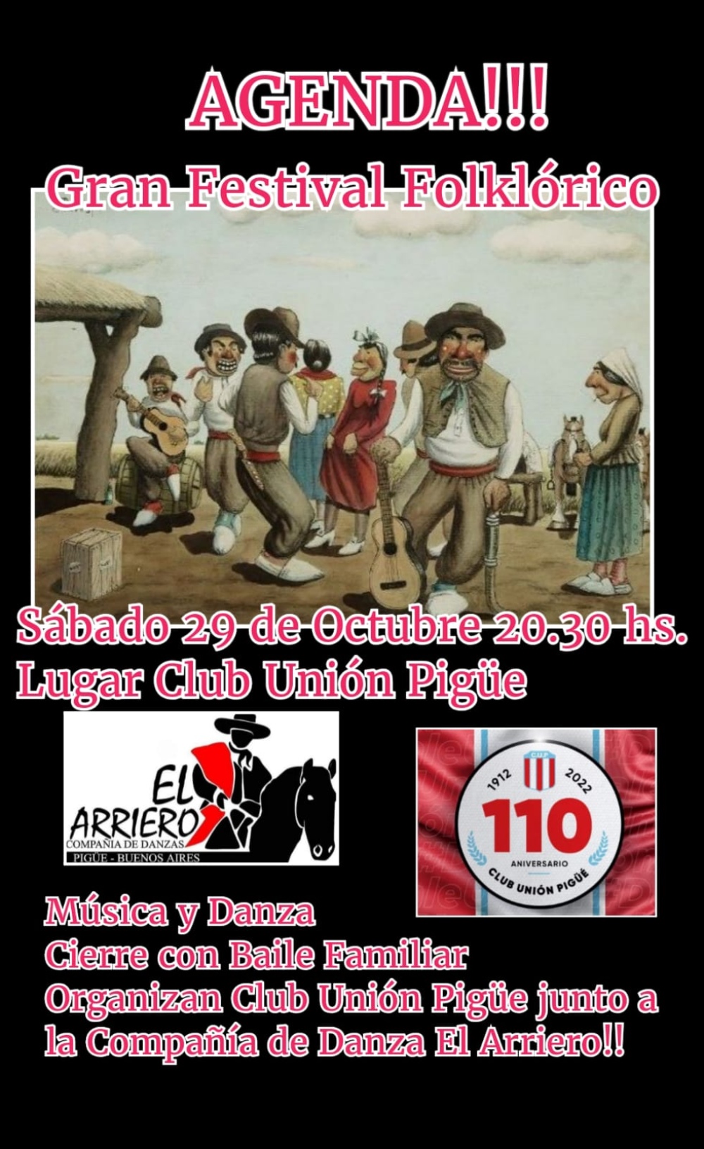 Festival folclórico en club Unión