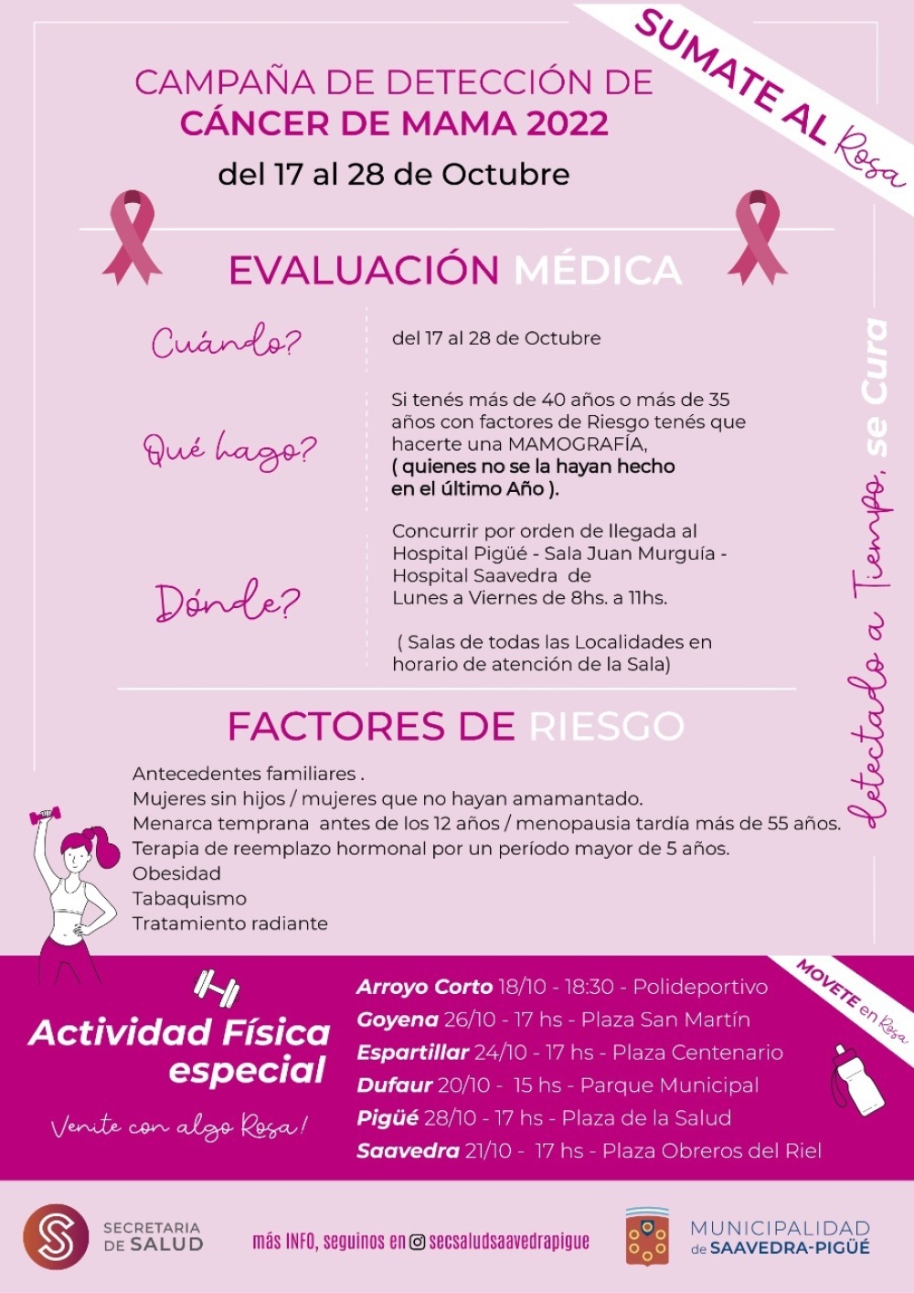 Comenzó la campaña de prevención del cáncer de mama