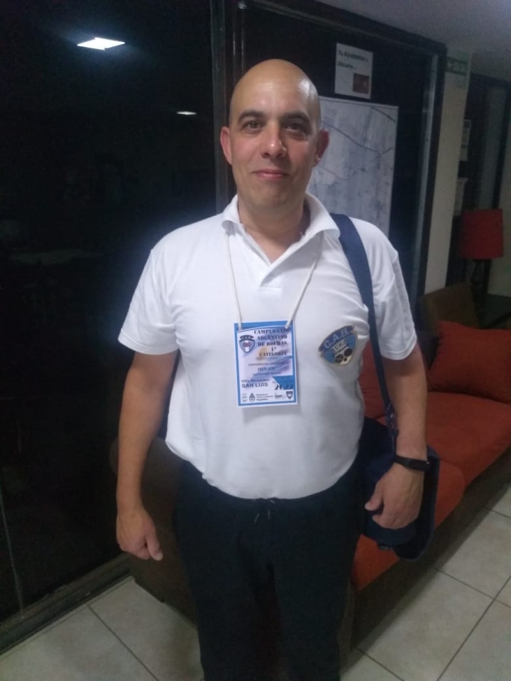 Félix Goy arbitra en el Argentino de bochas