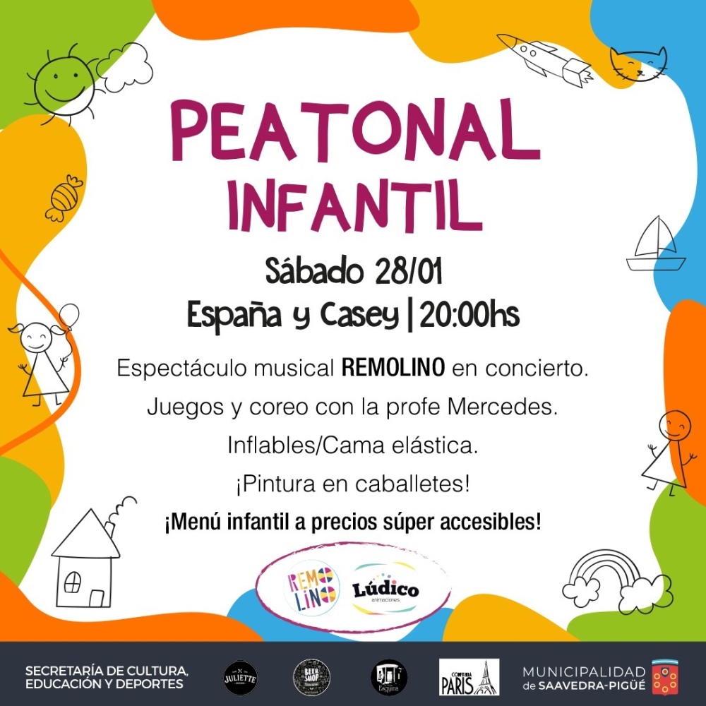 Se viene la peatonal infantil