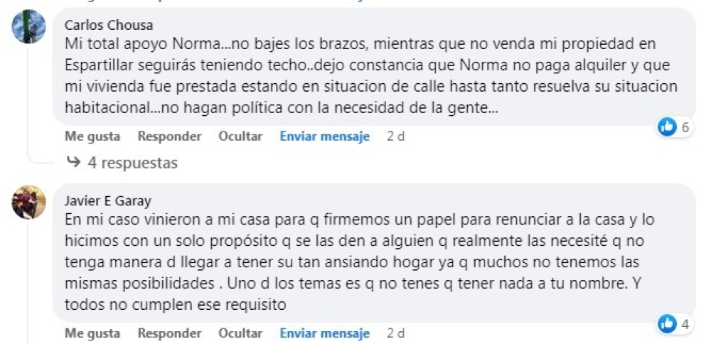 Polémico listado de aspirantes a viviendas en Espartillar