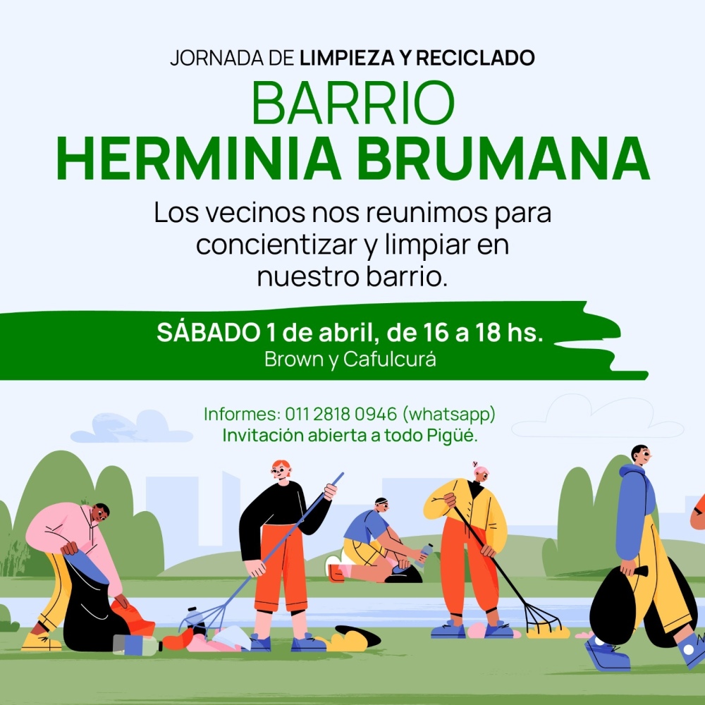 Jornada de limpieza en el barrio Herminia Brumana