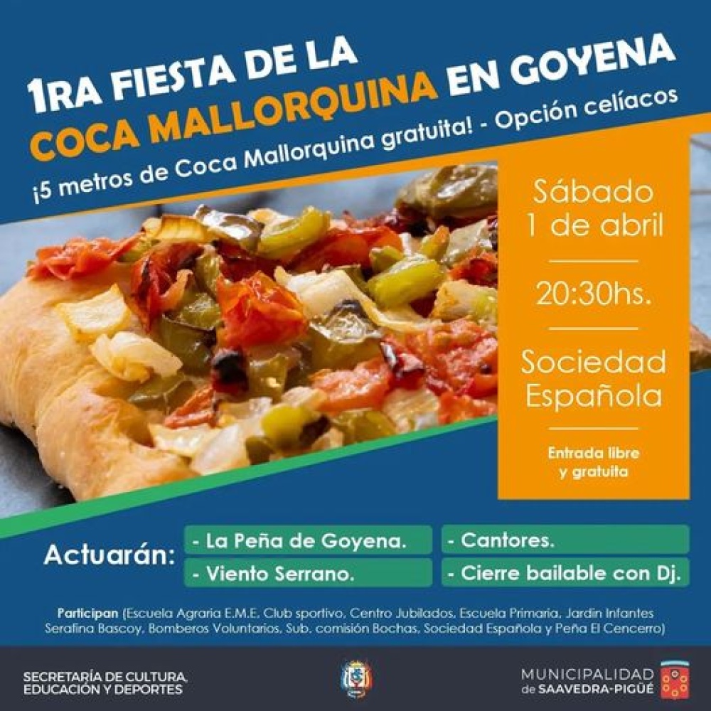 Se viene la 1º Fiesta de la Coca Mallorquina en Goyena