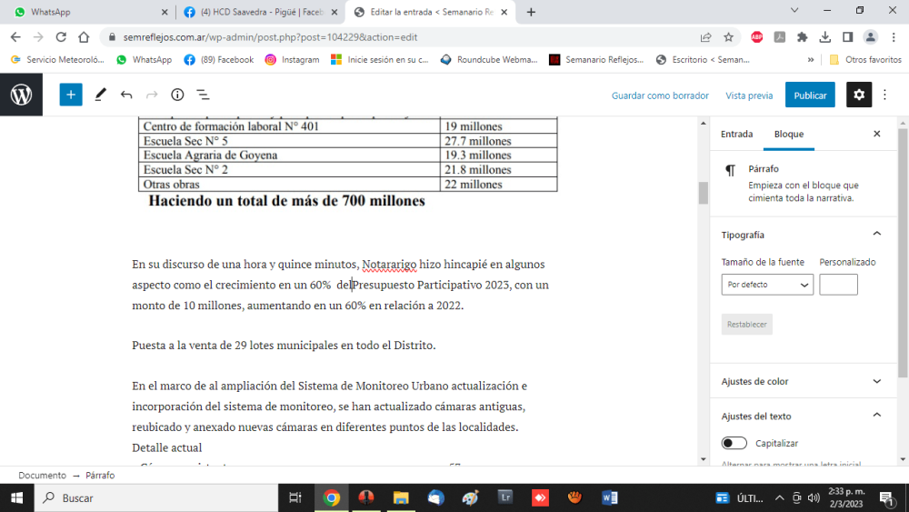 Notararigo puso en marcha las sesiones del HCD