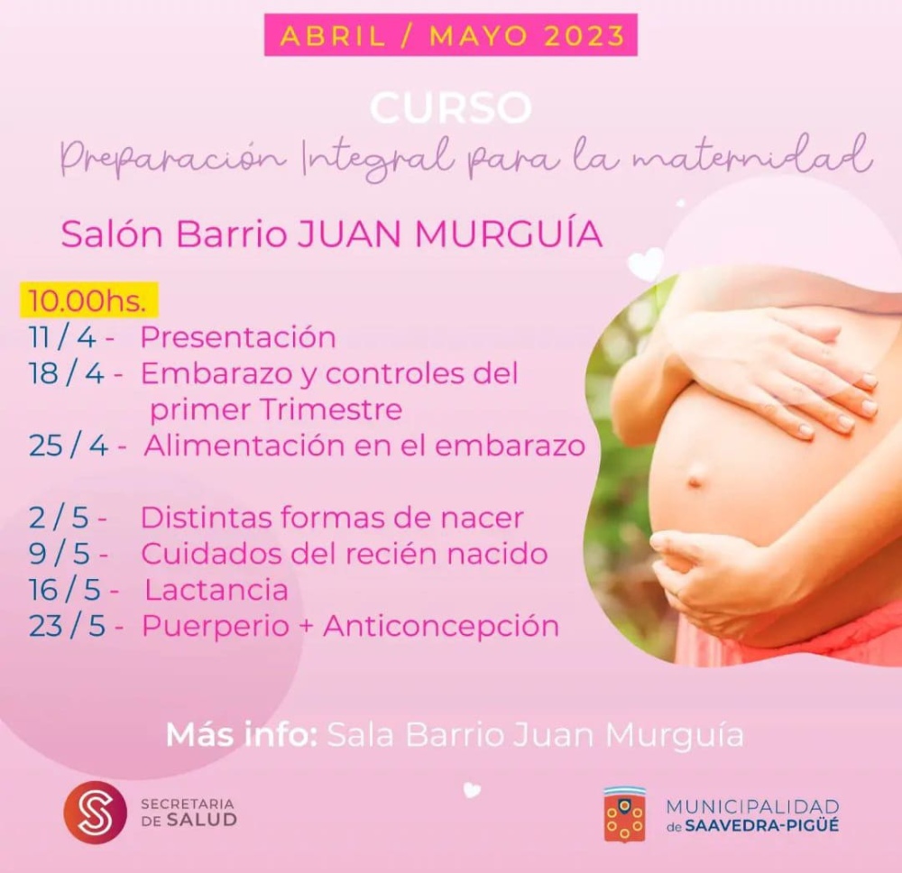 Comenzó el curso de preparación para la maternidad