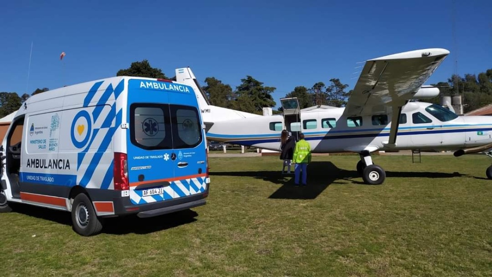 Vuelo sanitario en el aeroclub Pigüé