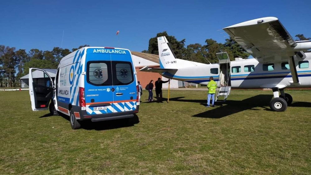 Vuelo sanitario en el aeroclub Pigüé