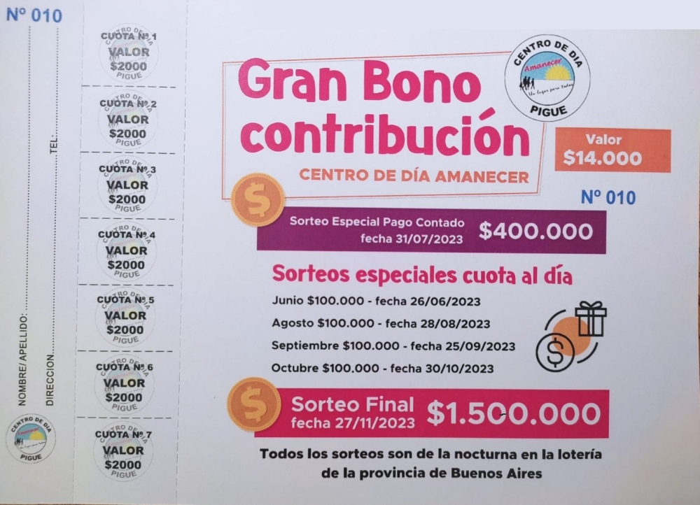 El Centro de Día presentó su bono contribución