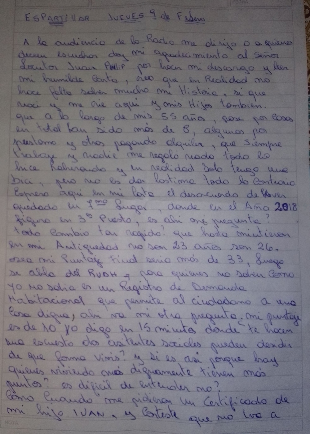 La vecina Norma Aguilar  hizo un descargo público por las casas de Espartillar: ”doy por finalizada mi lucha”