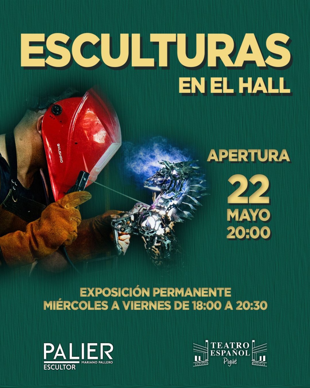 Mariano Pallero inaugura su primera muestra de esculturas antes de viajar a Qatar