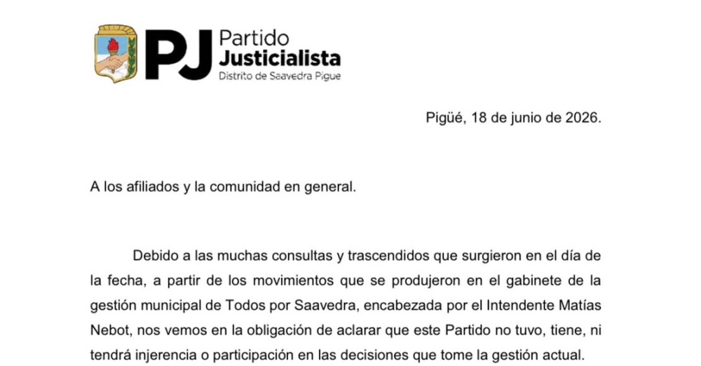 El PJ salió a despegarse de Nebot tras los cambios en el gabinete