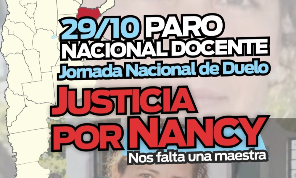 Mañana podría haber paro docente nacional en reclamo de justicia por Nancy Godoy