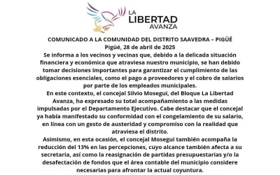 Silvio Mosegui respaldó las medidas económicas impulsadas ante la crisis financiera